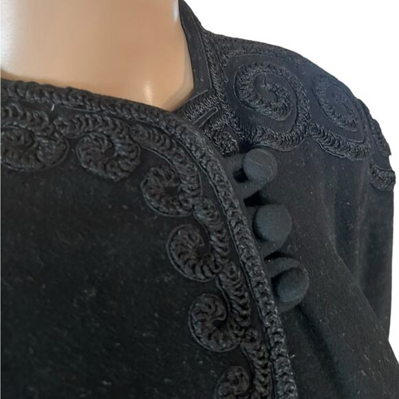 VTG Brenner Bros New York black embroidered 40’s wool swing fit and flare coat - Picture 1 of 16